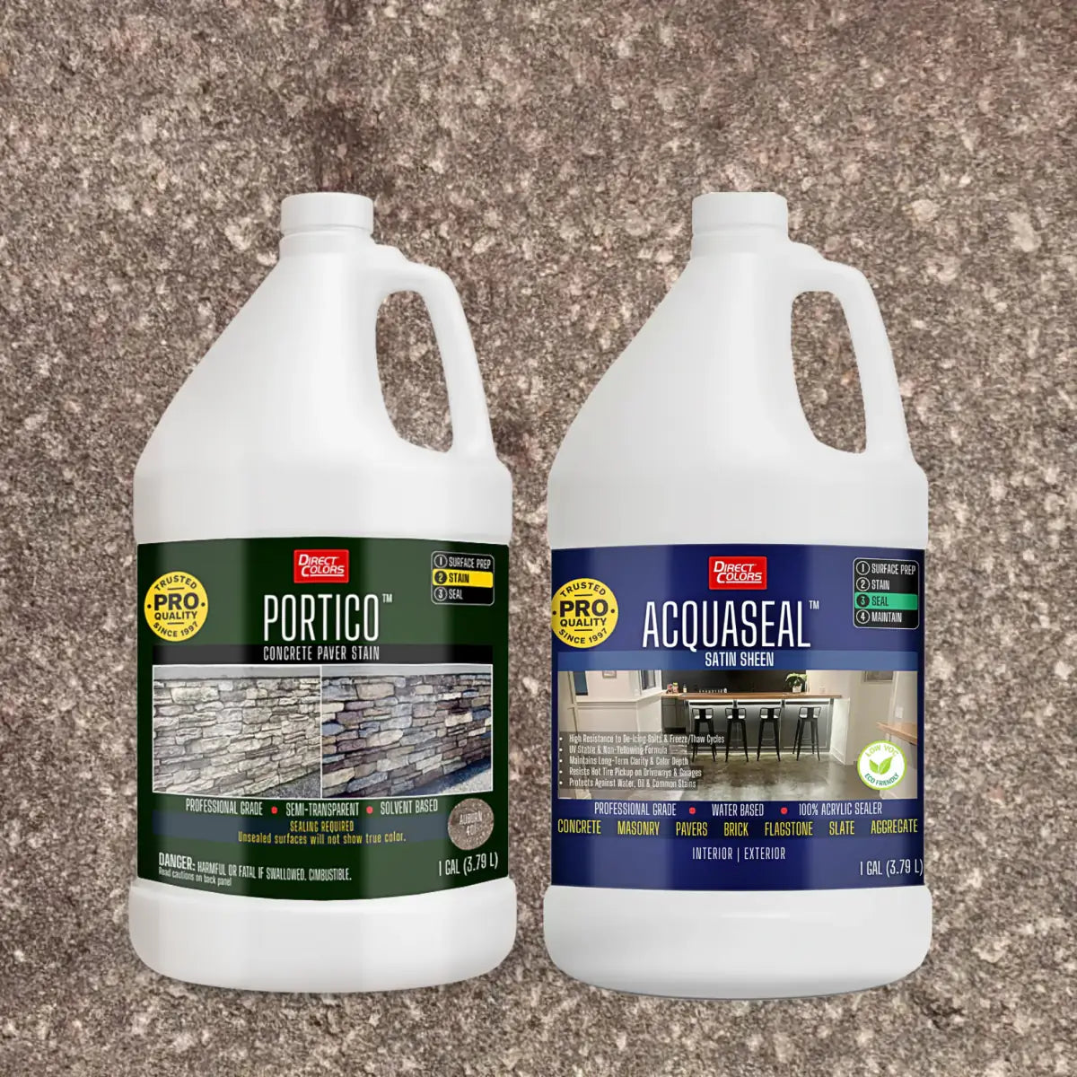 Portico™ Paver Stain in 701 Auburn with AcquaSeal™ Satin, 1 gallon 2-step kit