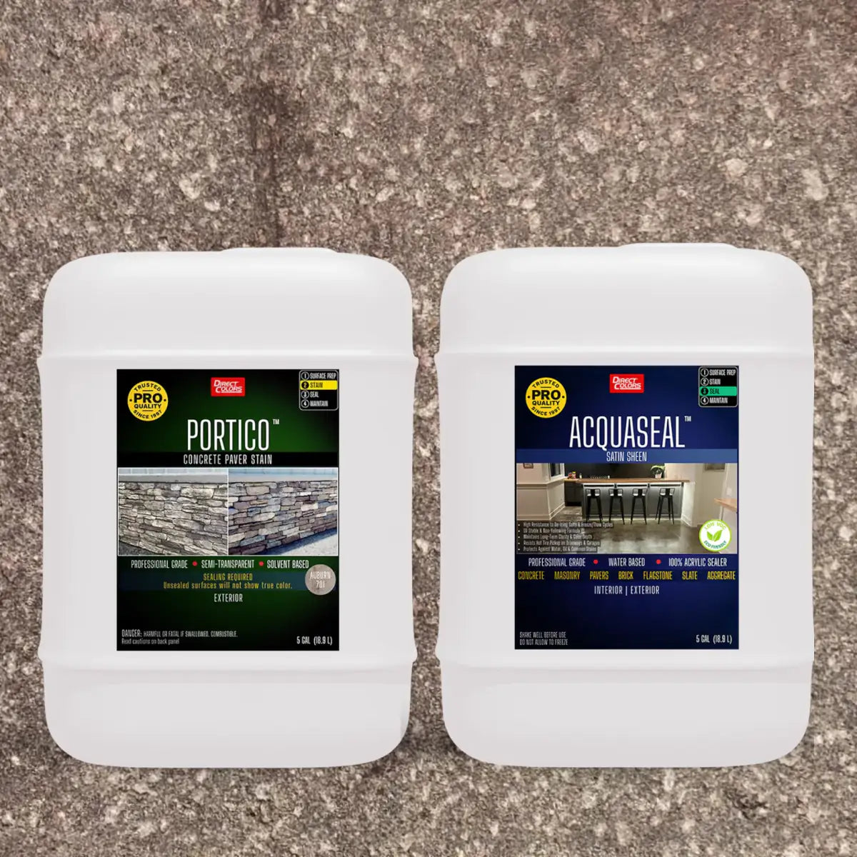 Portico™ Paver Stain in 701 Auburn with AcquaSeal™ Satin, 5 gallon 2-step kit