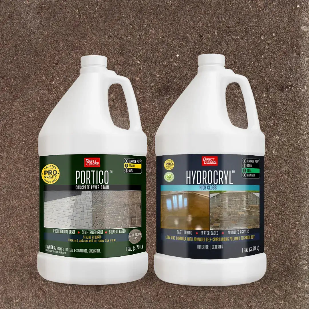 Portico™ Paver Stain in 702 Aztec Brown with HydroCryl™ High Gloss, 1 gallon 2-step kit
