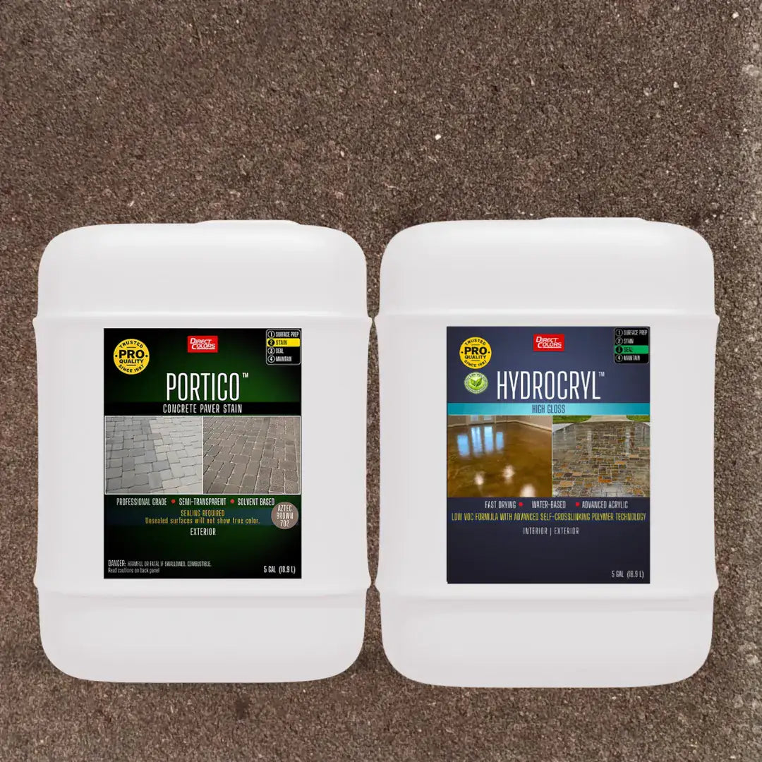 Portico™ Paver Stain in 702 Aztec Brown with HydroCryl™ High Gloss, 5 gallon 2-step kit