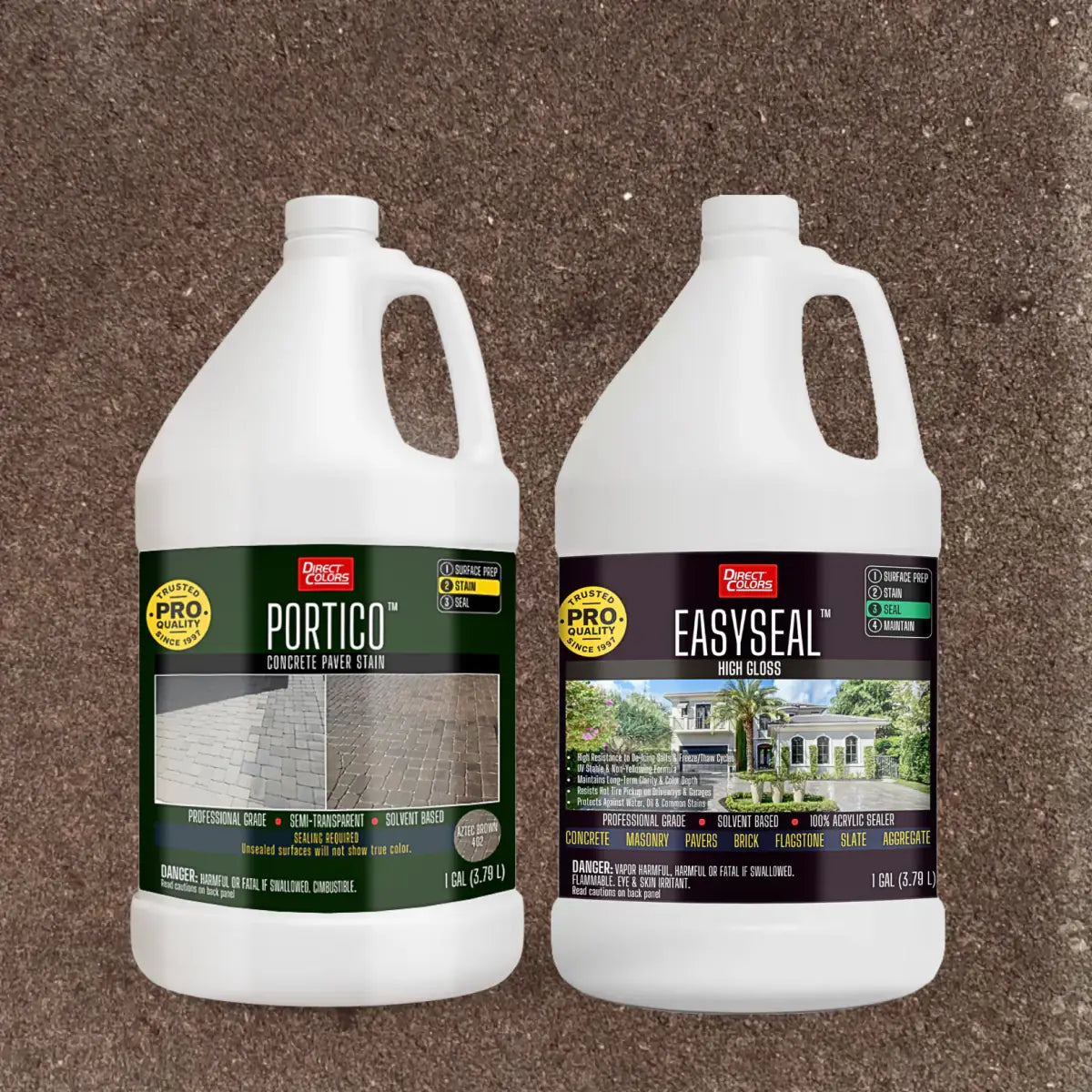 Portico™ Paver Stain in 702 Aztec Brown with EasySeal™ High Gloss, 1 gallon 2-step kit