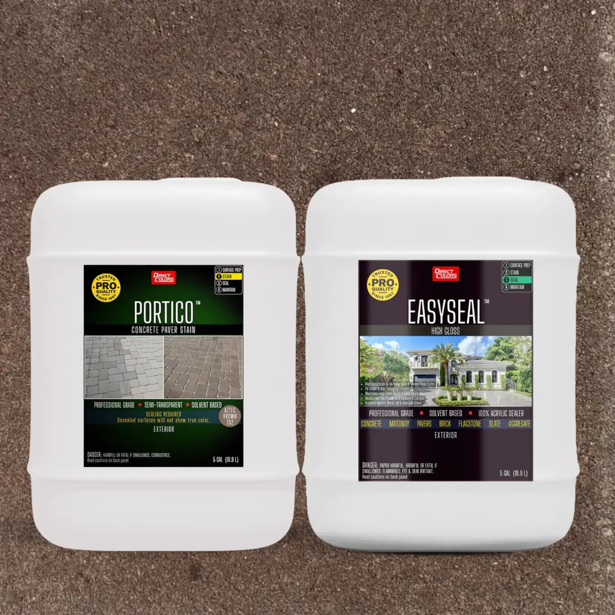 Portico™ Paver Stain in 702 Aztec Brown with EasySeal™ High Gloss, 5 gallon 2-step kit