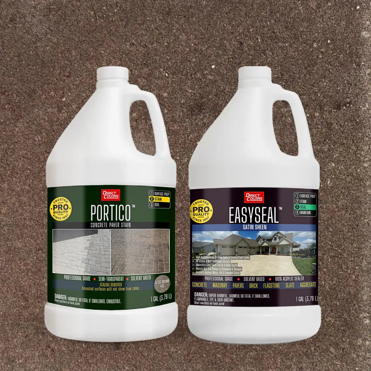 Portico™ Paver Stain in 702 Aztec Brown with EasySeal™ Satin, 1 gallon 2-step kit