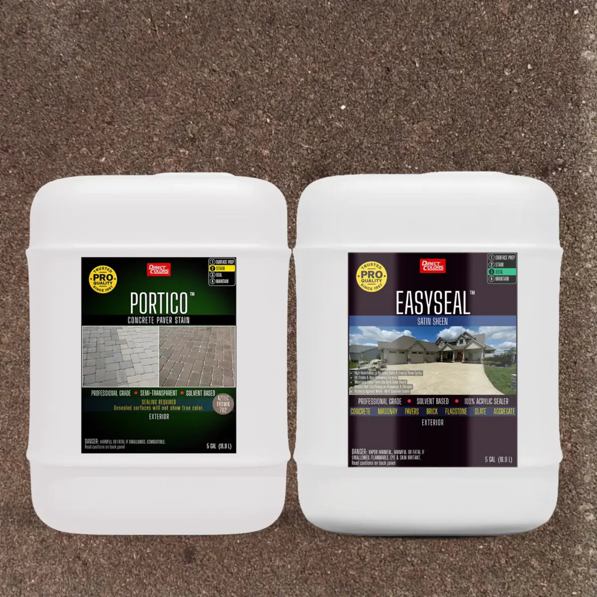 Portico™ Paver Stain in 702 Aztec Brown with EasySeal™ Satin, 5 gallon 2-step kit