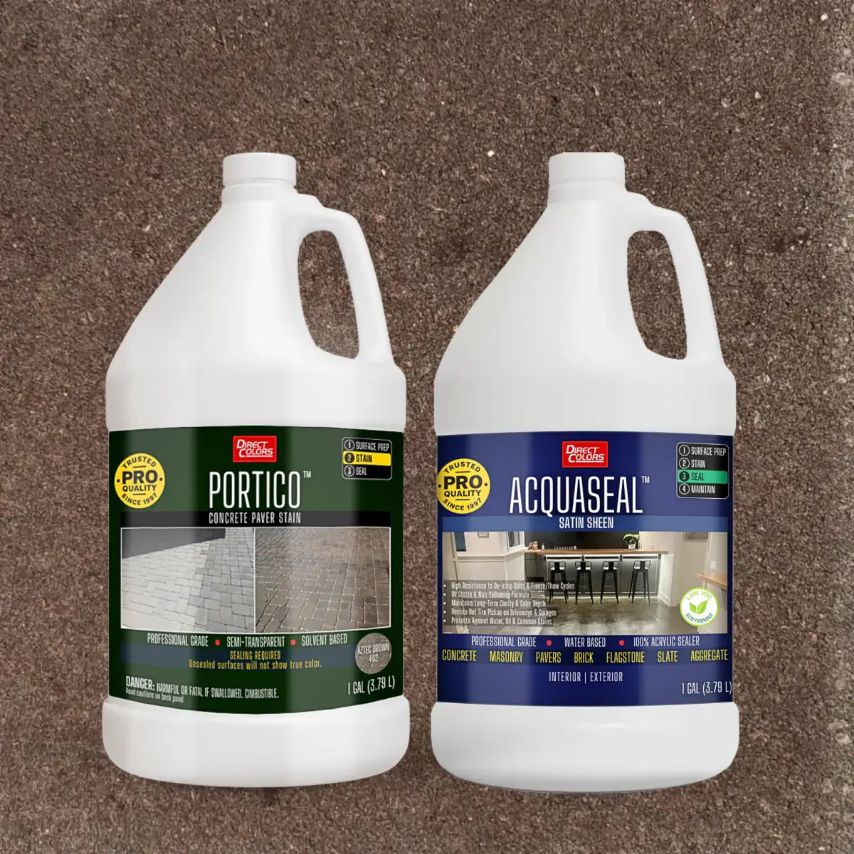 Portico™ Paver Stain in 702 Aztec Brown with AcquaSeal™ Satin, 1 gallon 2-step kit