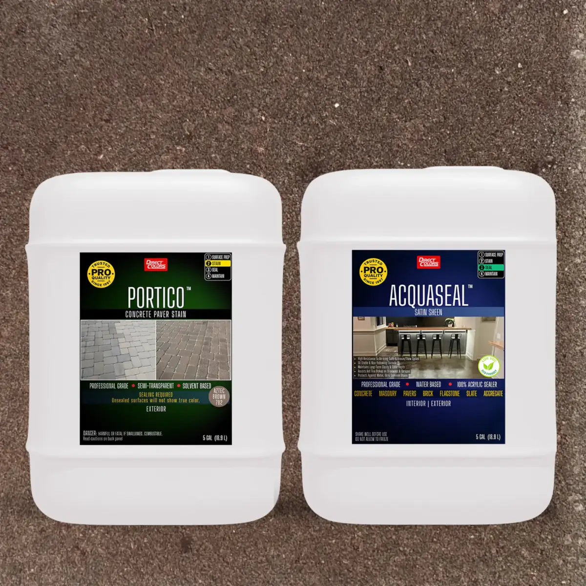 Portico™ Paver Stain in 702 Aztec Brown with AcquaSeal™ Satin, 5 gallon 2-step kit