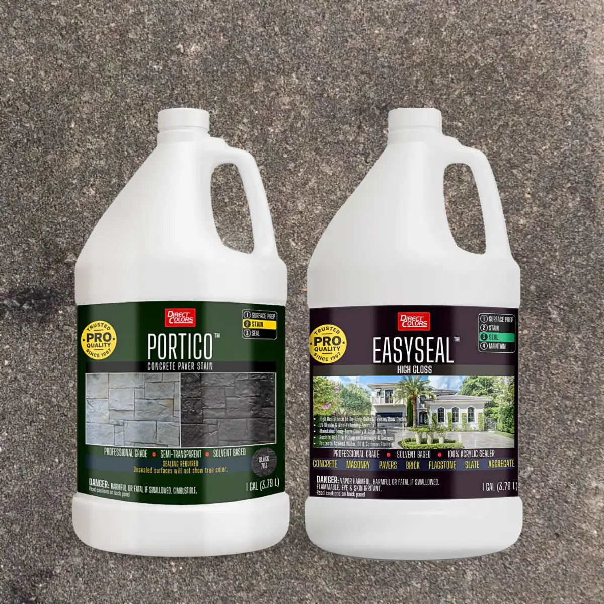 Portico™ Paver Stain in 703 Black with EasySeal™ High Gloss, 1 gallon 2-step kit