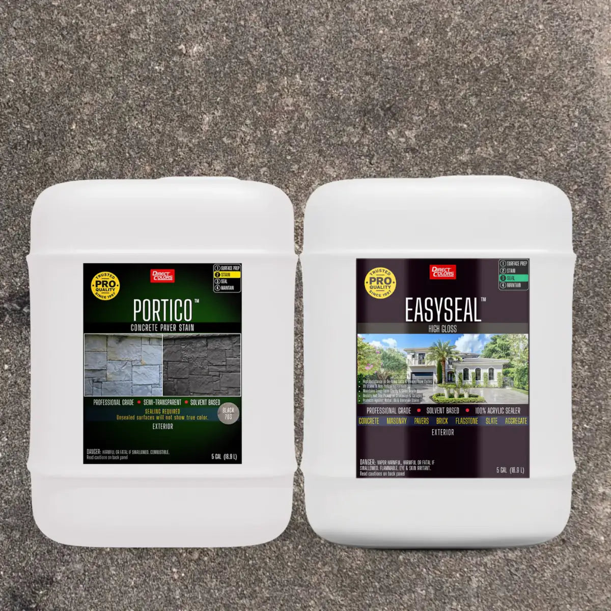 Portico™ Paver Stain in 703 Black with EasySeal™ High Gloss, 5 gallon 2-step kit