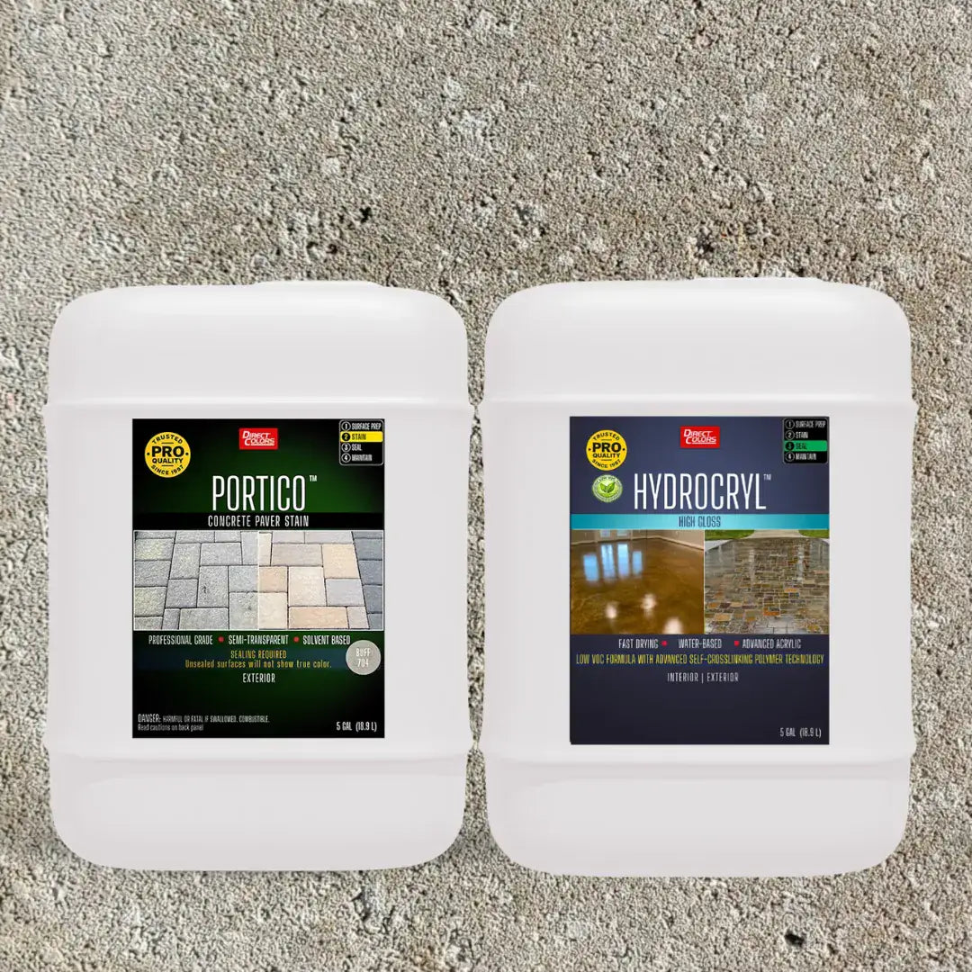 Portico™ Paver Stain in 704 Buff with HydroCryl™ High Gloss, 5 gallon 2-step kit
