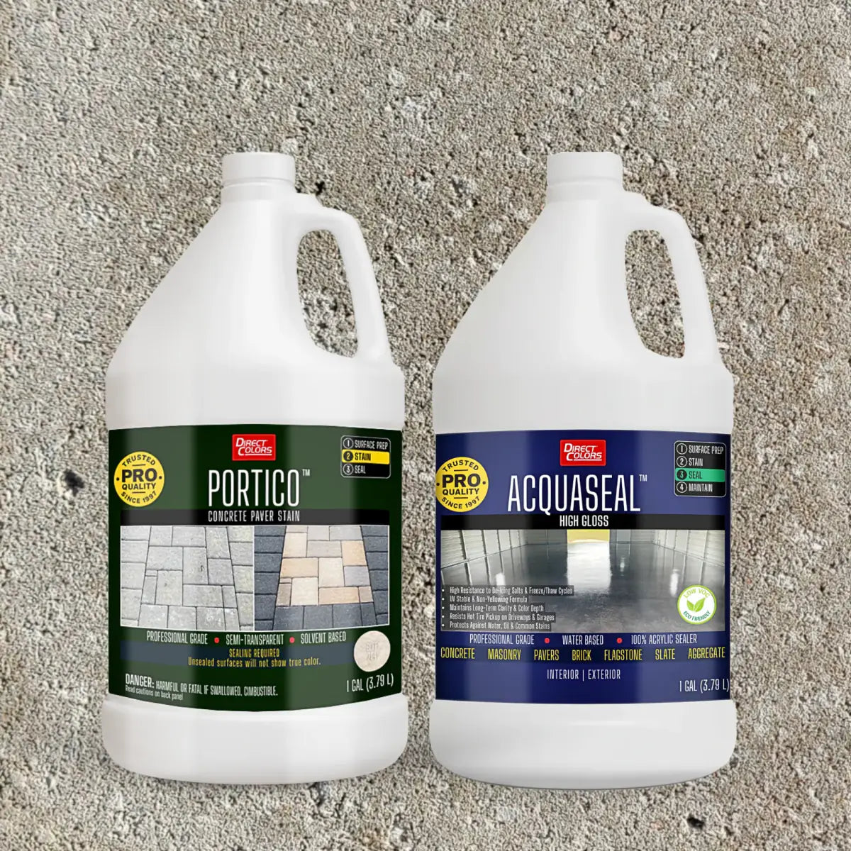 Portico™ Paver Stain in 704 Buff with AcquaSeal™ High Gloss, 1 gallon 2-step kit