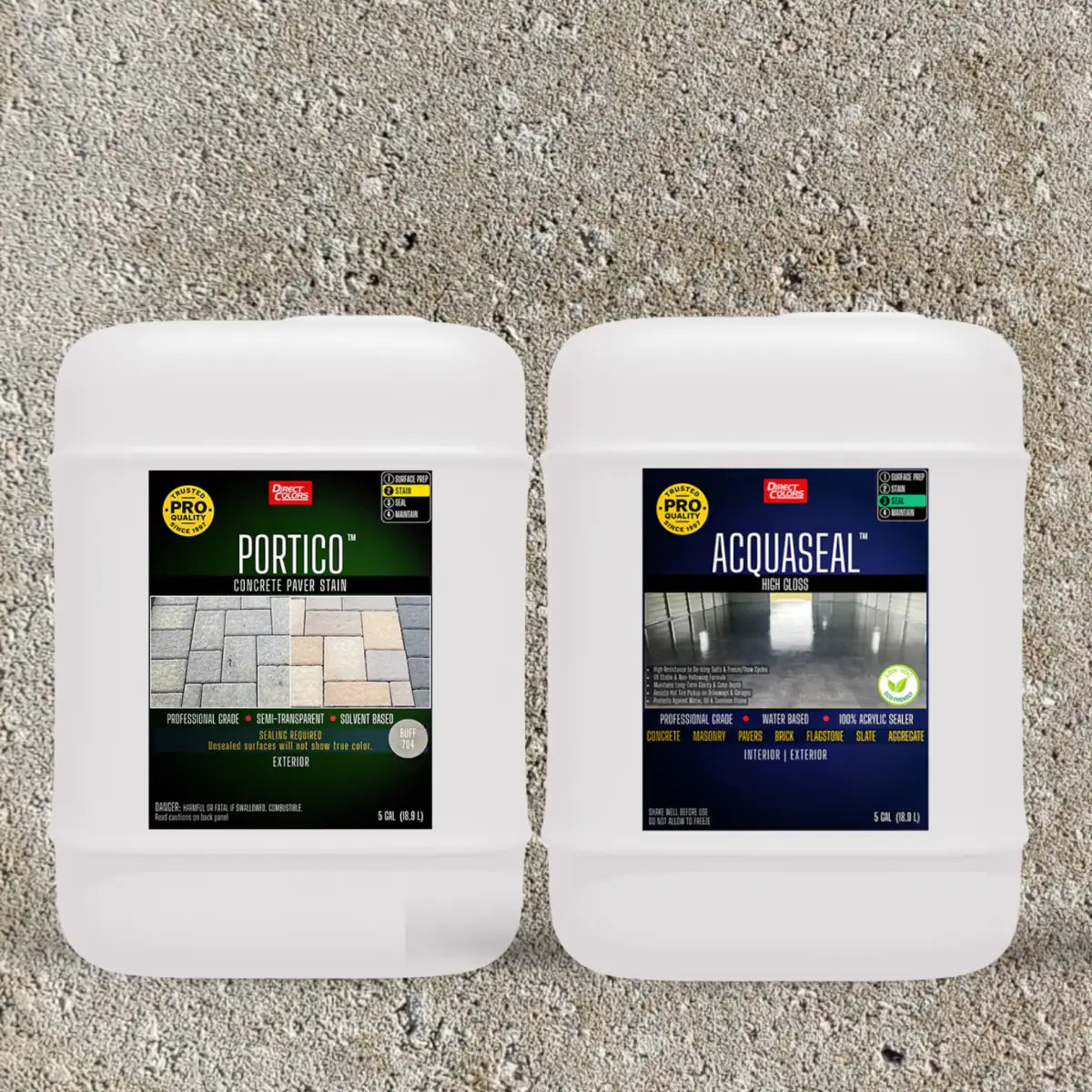 Portico™ Paver Stain in 704 Buff with AcquaSeal™ High Gloss, 5 gallon 2-step kit