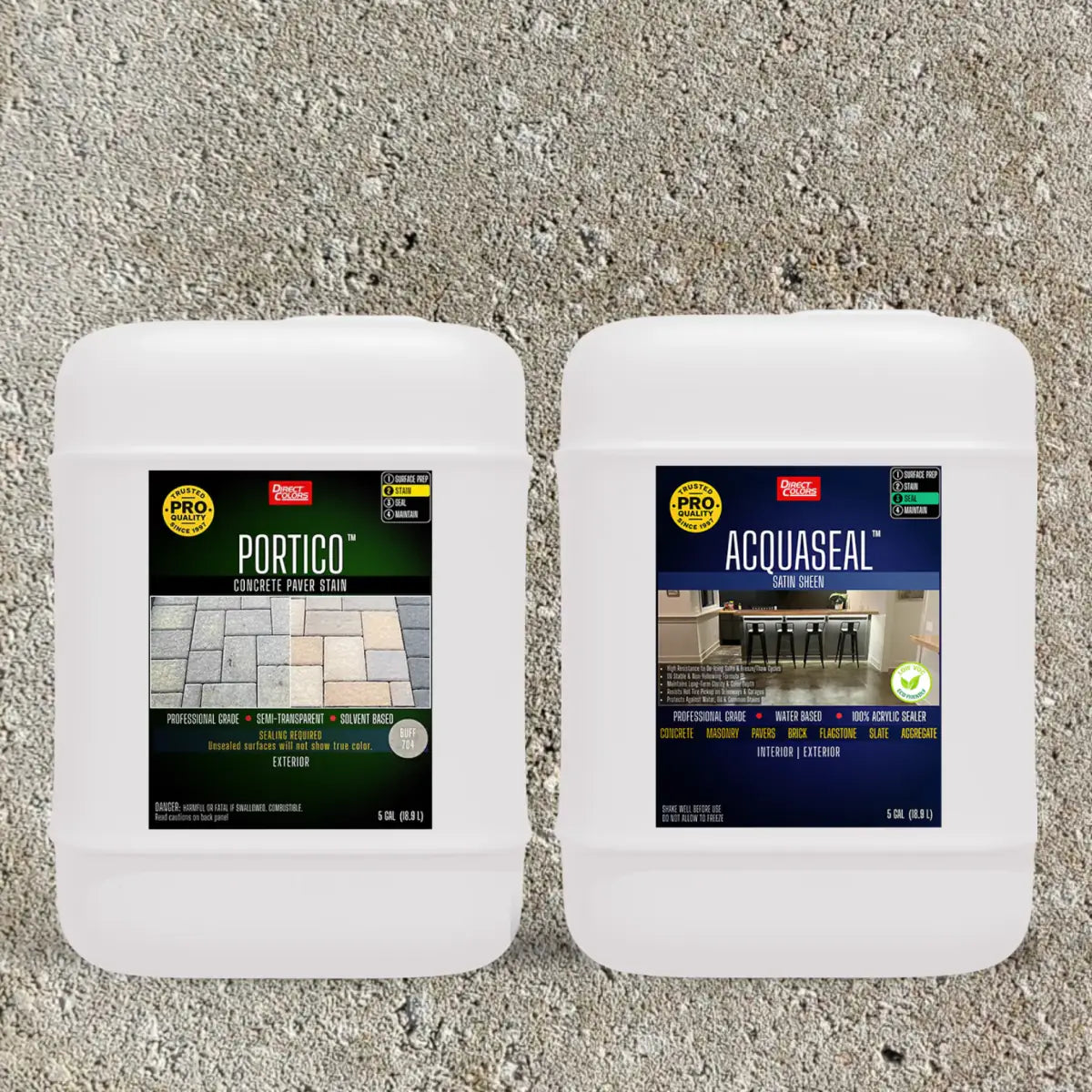 Portico™ Paver Stain in 704 Buff with AcquaSeal™ Satin, 5 gallon 2-step kit