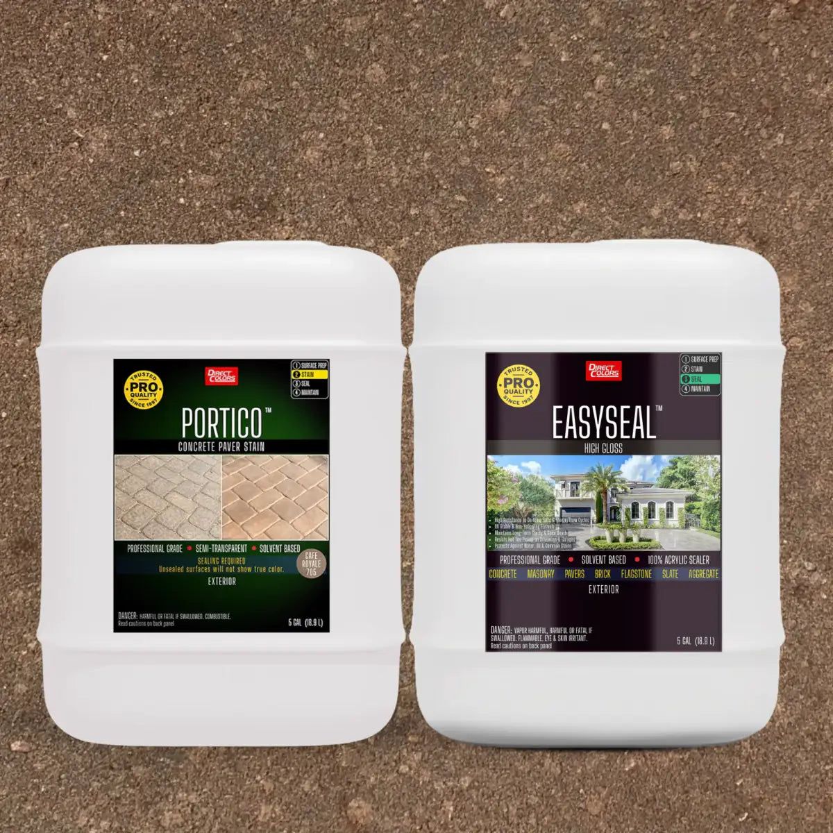 Portico™ Paver Stain in 705 Cafe Royale with EasySeal™ High Gloss, 5 gallon 2-step kit