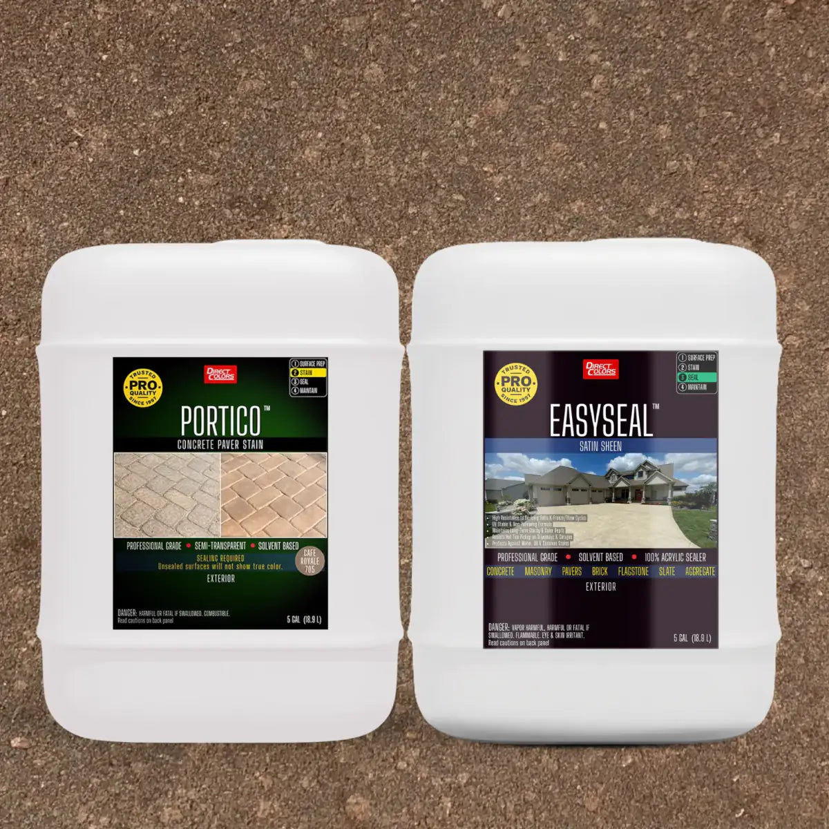 Portico™ Paver Stain in 705 Cafe Royale with EasySeal™ Satin, 5 gallon 2-step kit