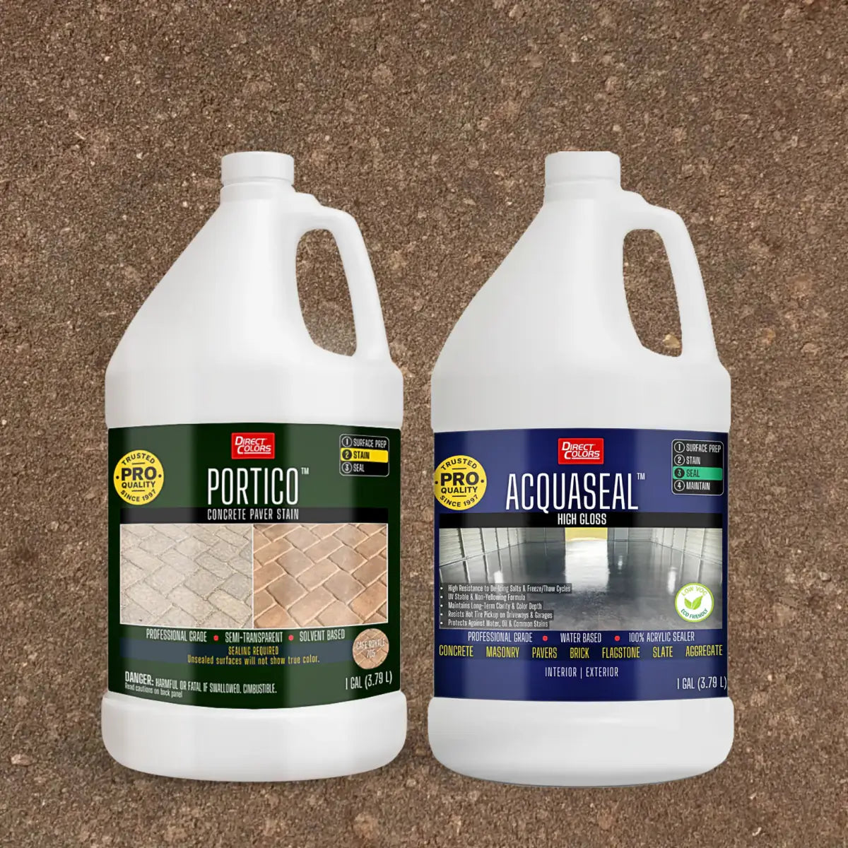 Portico™ Paver Stain in 705 Cafe Royale with AcquaSeal™ High Gloss, 1 gallon 2-step kit