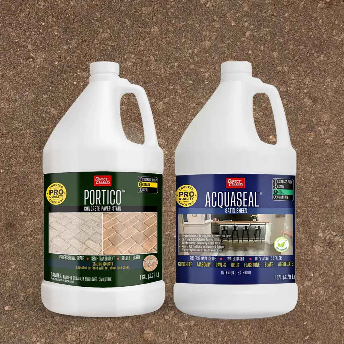 Portico™ Paver Stain in 705 Cafe Royale with AcquaSeal™ Satin, 1 gallon 2-step kit