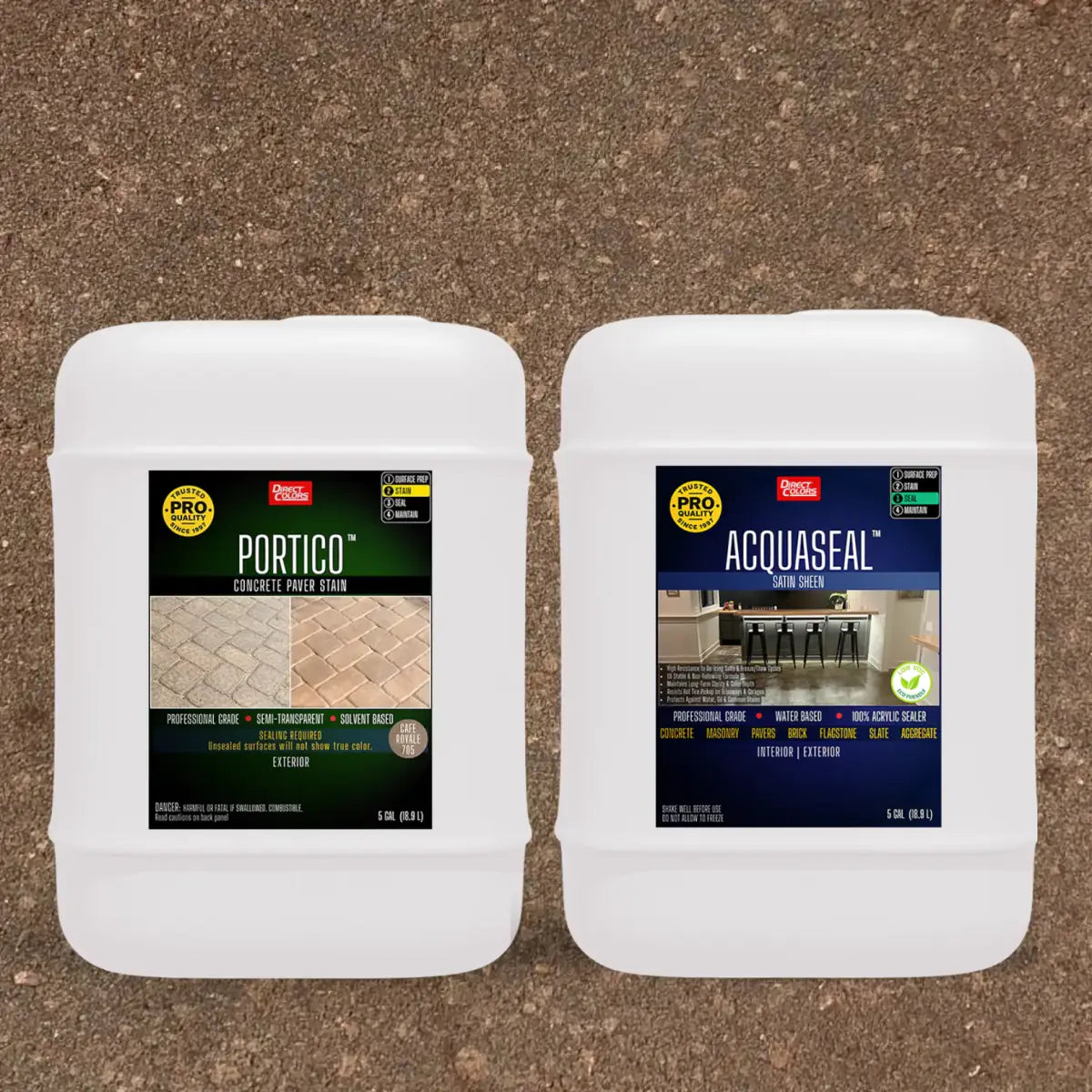 Portico™ Paver Stain in 705 Cafe Royale with AcquaSeal™ Satin, 5 gallon 2-step kit