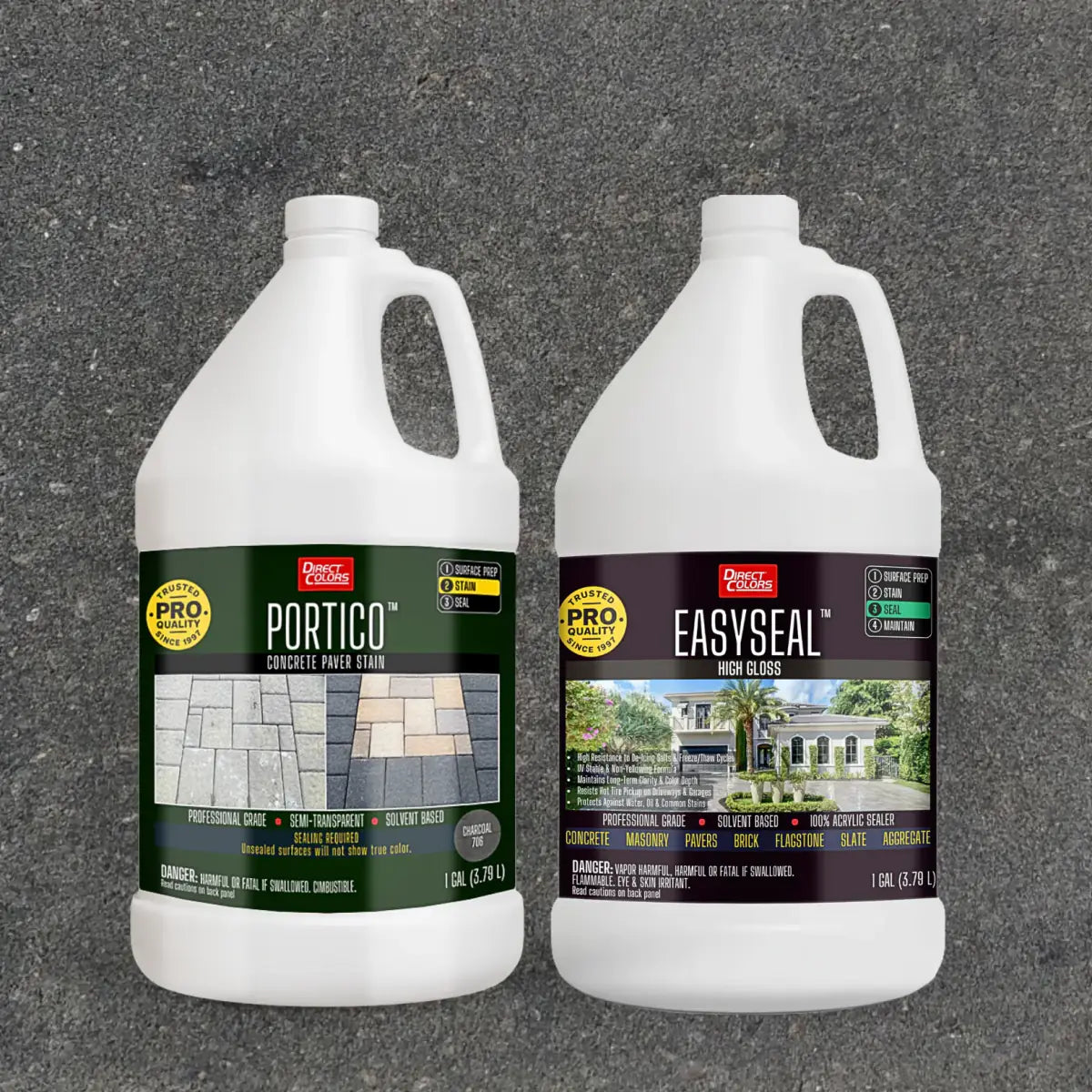 Portico™ Paver Stain in 706 Charcoal with EasySeal™ High Gloss, 1 gallon 2-step kit