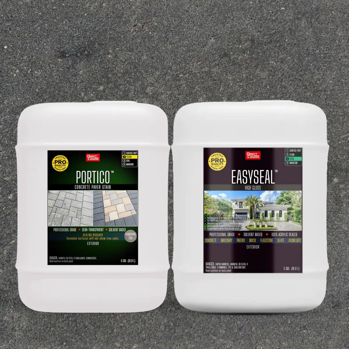 Portico™ Paver Stain in 706 Charcoal with EasySeal™ High Gloss, 5 gallon 2-step kit