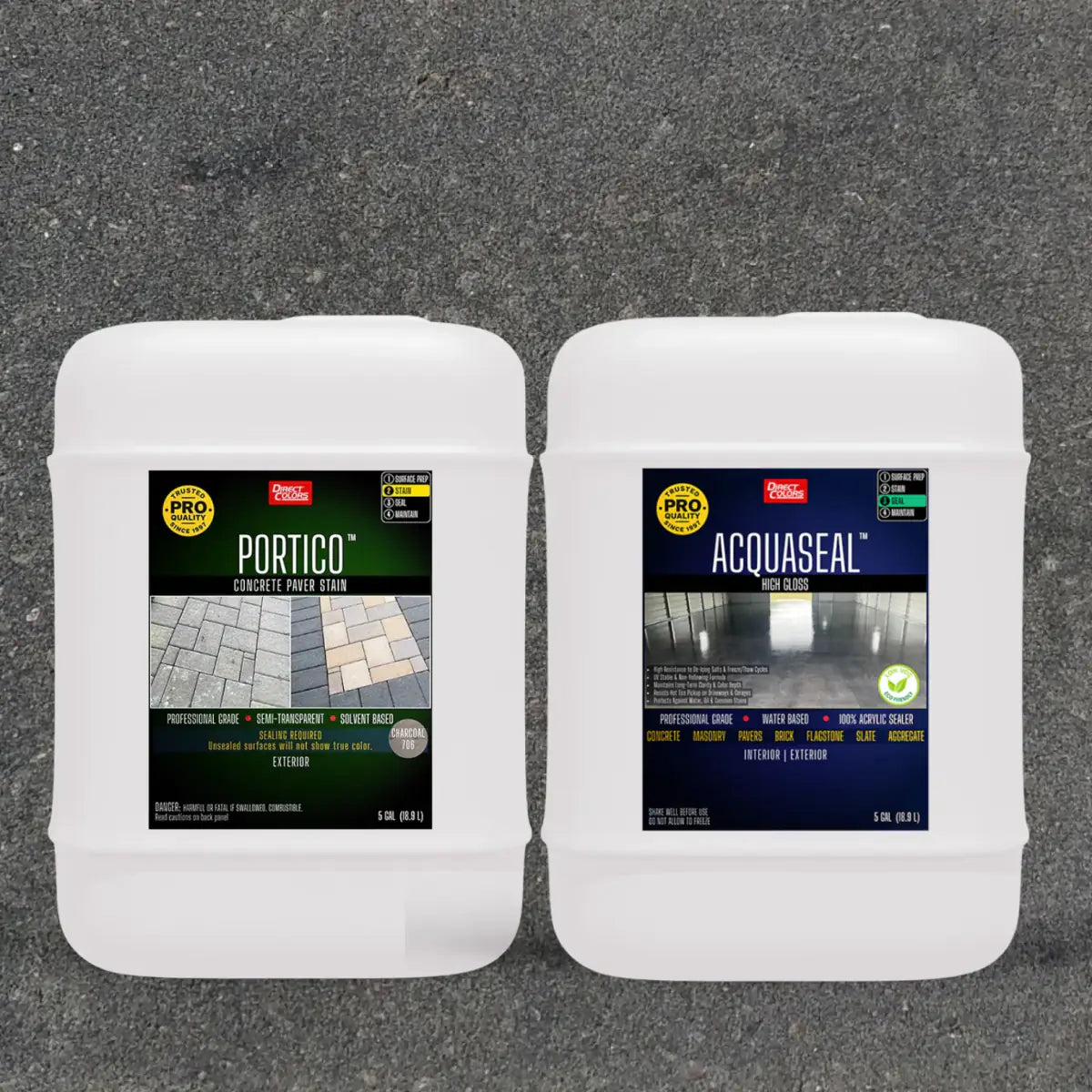 Portico™ Paver Stain in 706 Charcoal with AcquaSeal™ High Gloss, 5 gallon 2-step kit