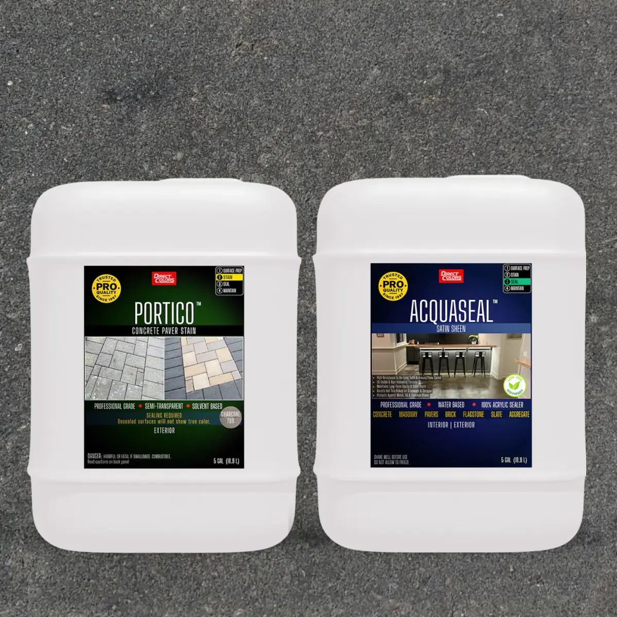 Portico™ Paver Stain in 706 Charcoal with AcquaSeal™ Satin, 5 gallon 2-step kit