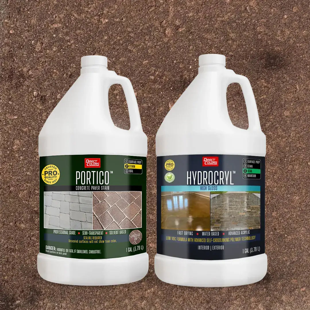Portico™ Paver Stain in 707 Chocolate with HydroCryl™ High Gloss, 1 gallon 2-step kit