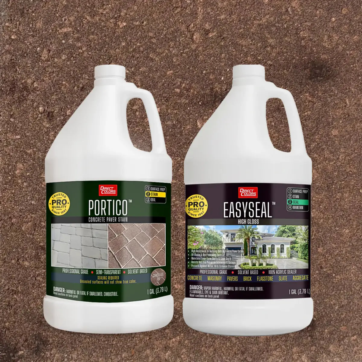 Portico™ Paver Stain in 707 Chocolate with EasySeal™ High Gloss, 1 gallon 2-step kit