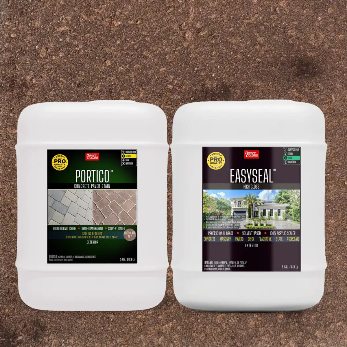 Portico™ Paver Stain in 707 Chocolate with EasySeal™ High Gloss, 5 gallon 2-step kit