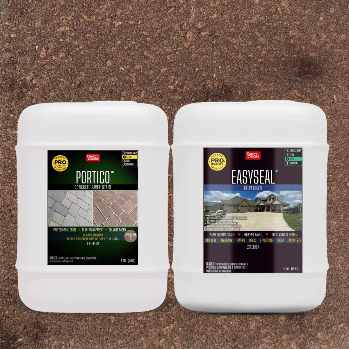 Portico™ Paver Stain in 707 Chocolate with EasySeal™ Satin, 5 gallon 2-step kit