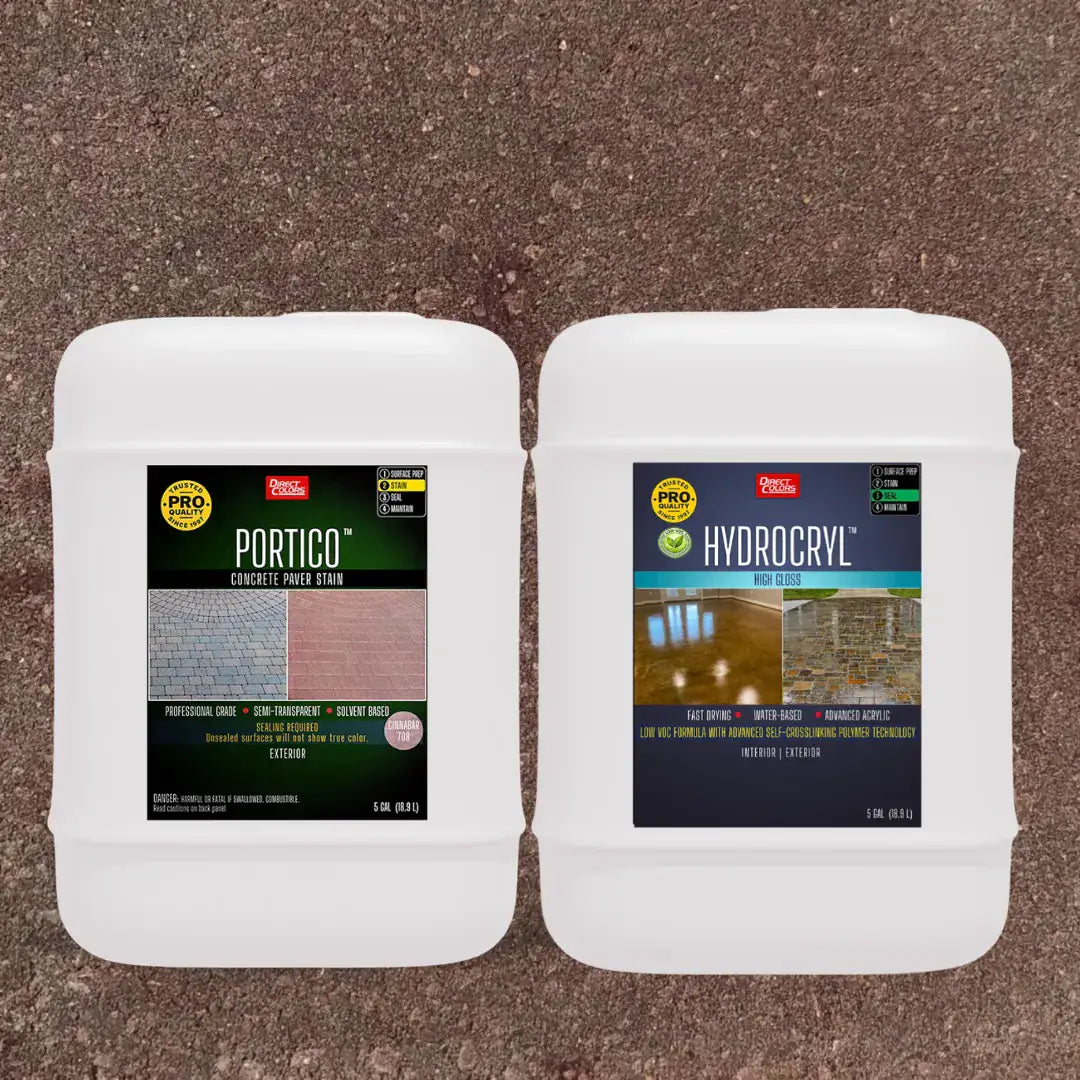 Portico™ Paver Stain in 708 Cinnabar with HydroCryl™ High Gloss, 5 gallon 2-step kit