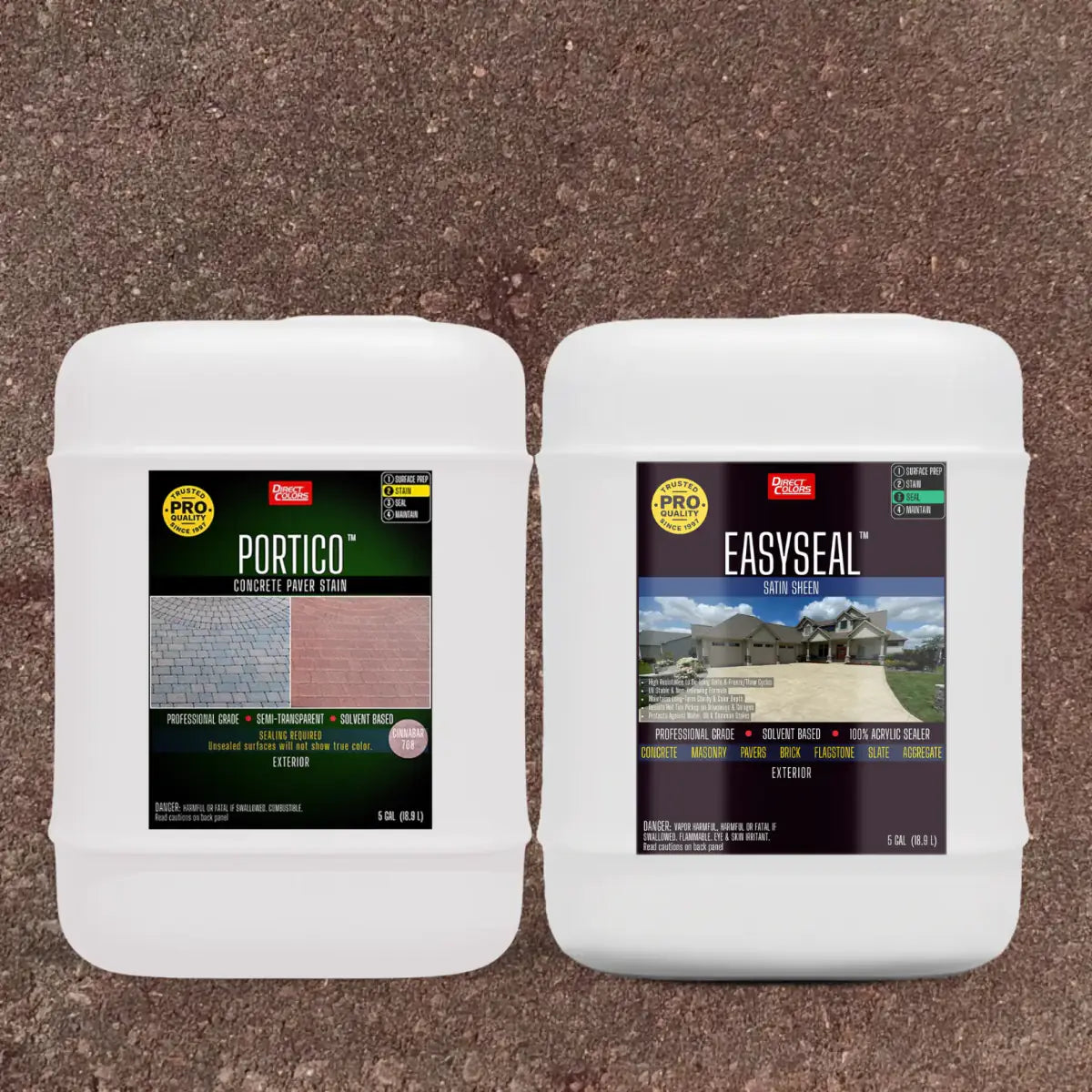 Portico™ Paver Stain in 708 Cinnabar with EasySeal™ Satin, 5 gallon 2-step kit