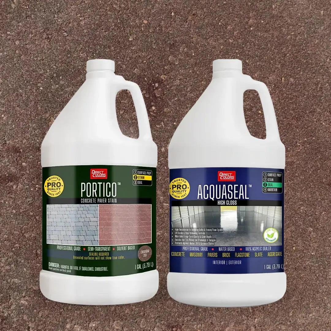 Portico™ Paver Stain in 708 Cinnabar with AcquaSeal™ High Gloss, 1 gallon 2-step kit