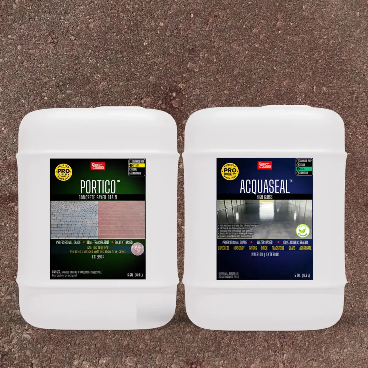 Portico™ Paver Stain in 708 Cinnabar with AcquaSeal™ High Gloss, 5 gallon 2-step kit