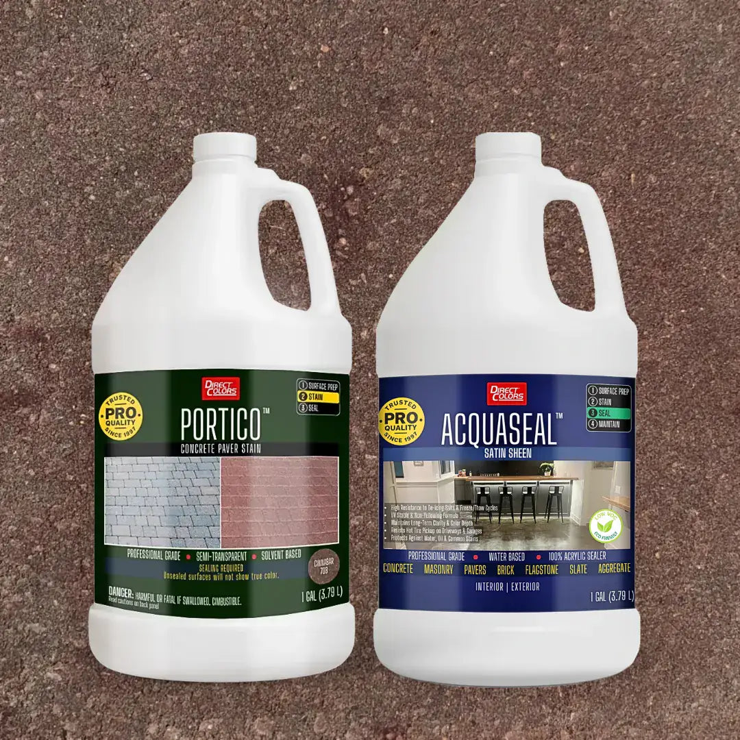 Portico™ Paver Stain in 708 Cinnabar with AcquaSeal™ Satin, 1 gallon 2-step kit