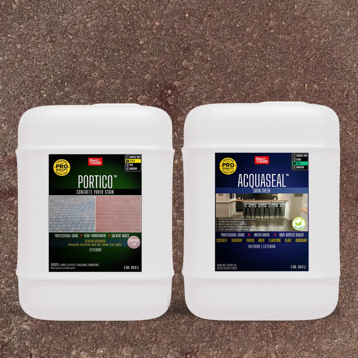 Portico™ Paver Stain in 708 Cinnabar with AcquaSeal™ Satin, 5 gallon 2-step kit