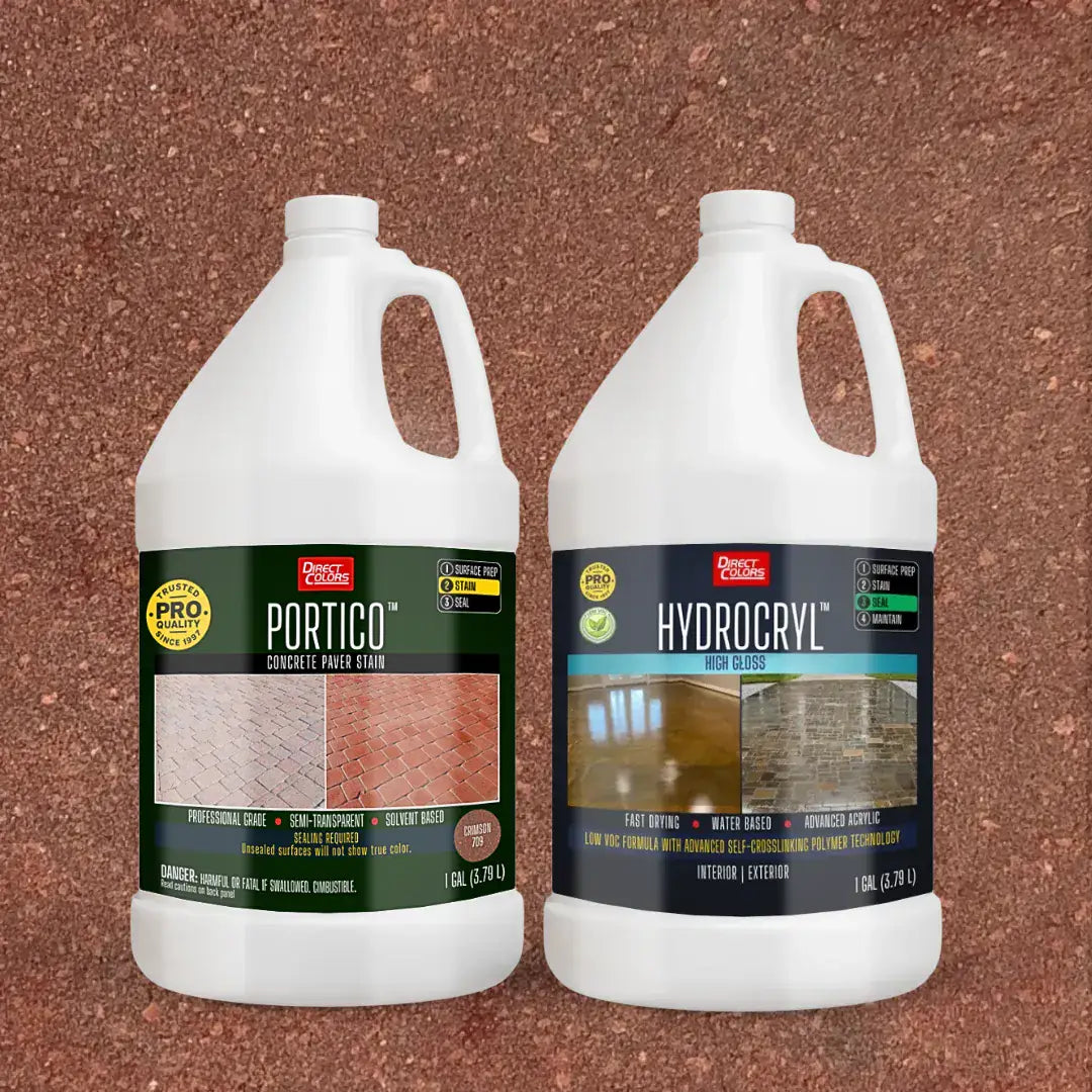 Portico™ Paver Stain in 709 Crimson with HydroCryl™ High Gloss, 1 gallon 2-step kit