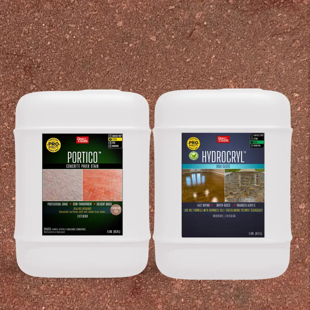 Portico™ Paver Stain in 709 Crimson with HydroCryl™ High Gloss, 5 gallon 2-step kit