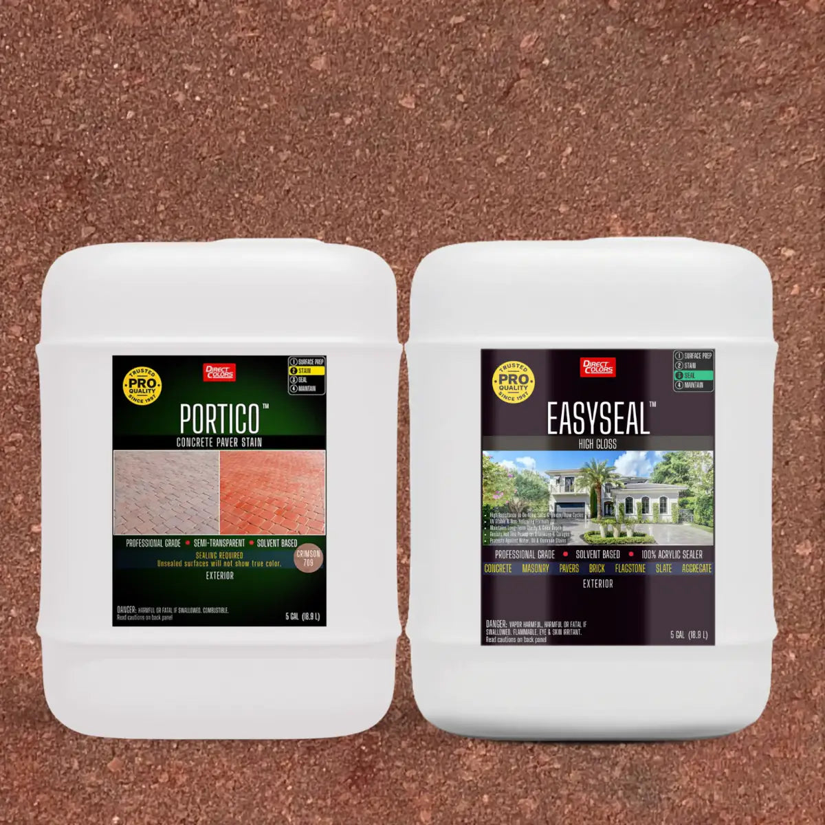 Portico™ Paver Stain in 709 Crimson with EasySeal™ High Gloss, 5 gallon 2-step kit