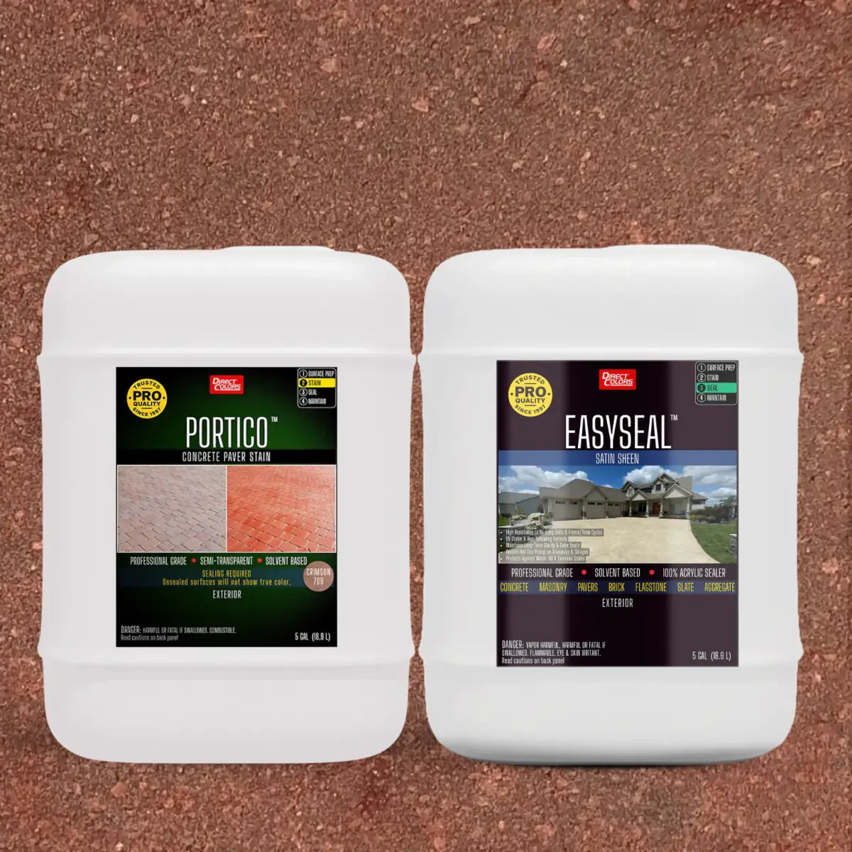 Portico™ Paver Stain in 709 Crimson with EasySeal™ Satin, 5 gallon 2-step kit