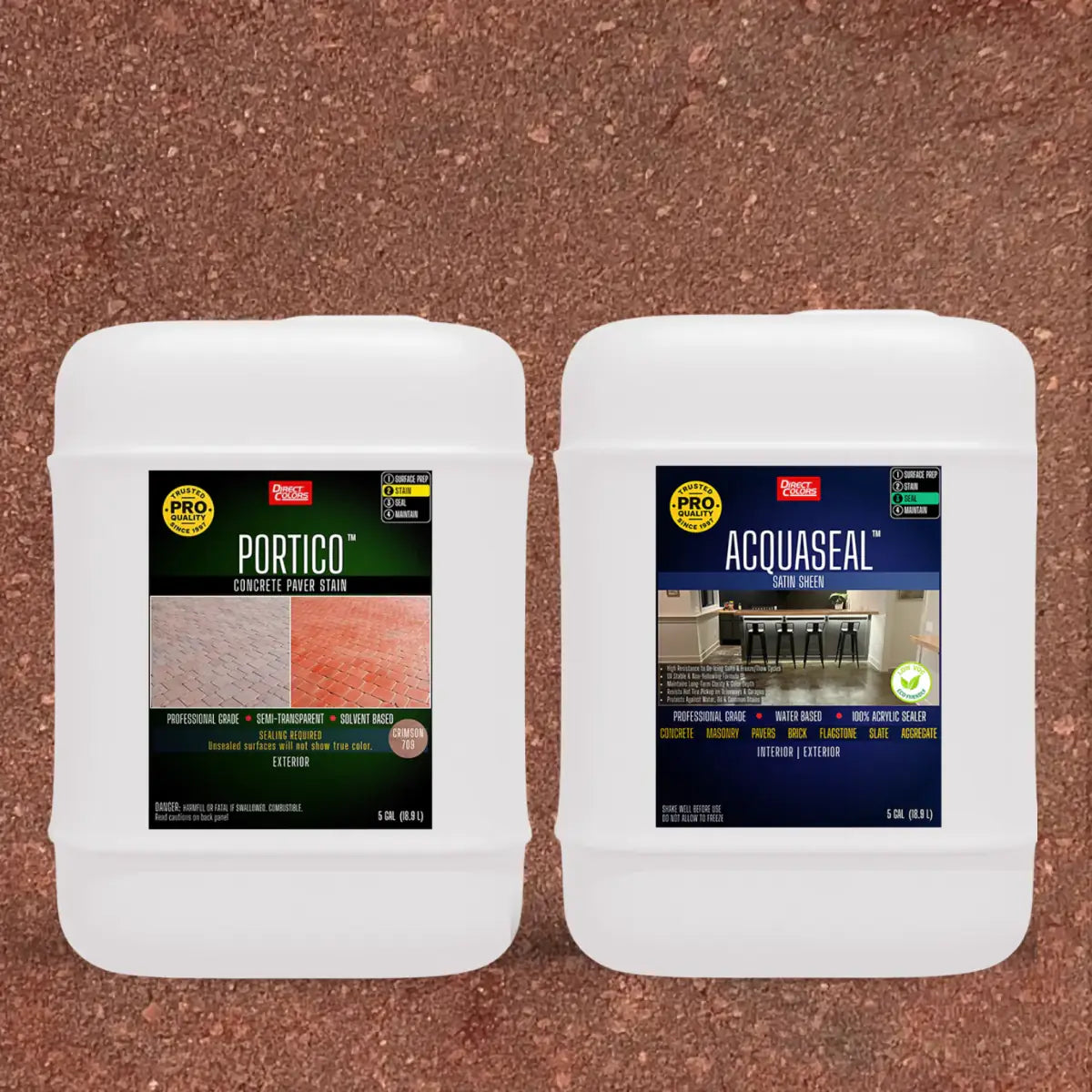 Portico™ Paver Stain in 709 Crimson with AcquaSeal™ Satin, 5 gallon 2-step kit