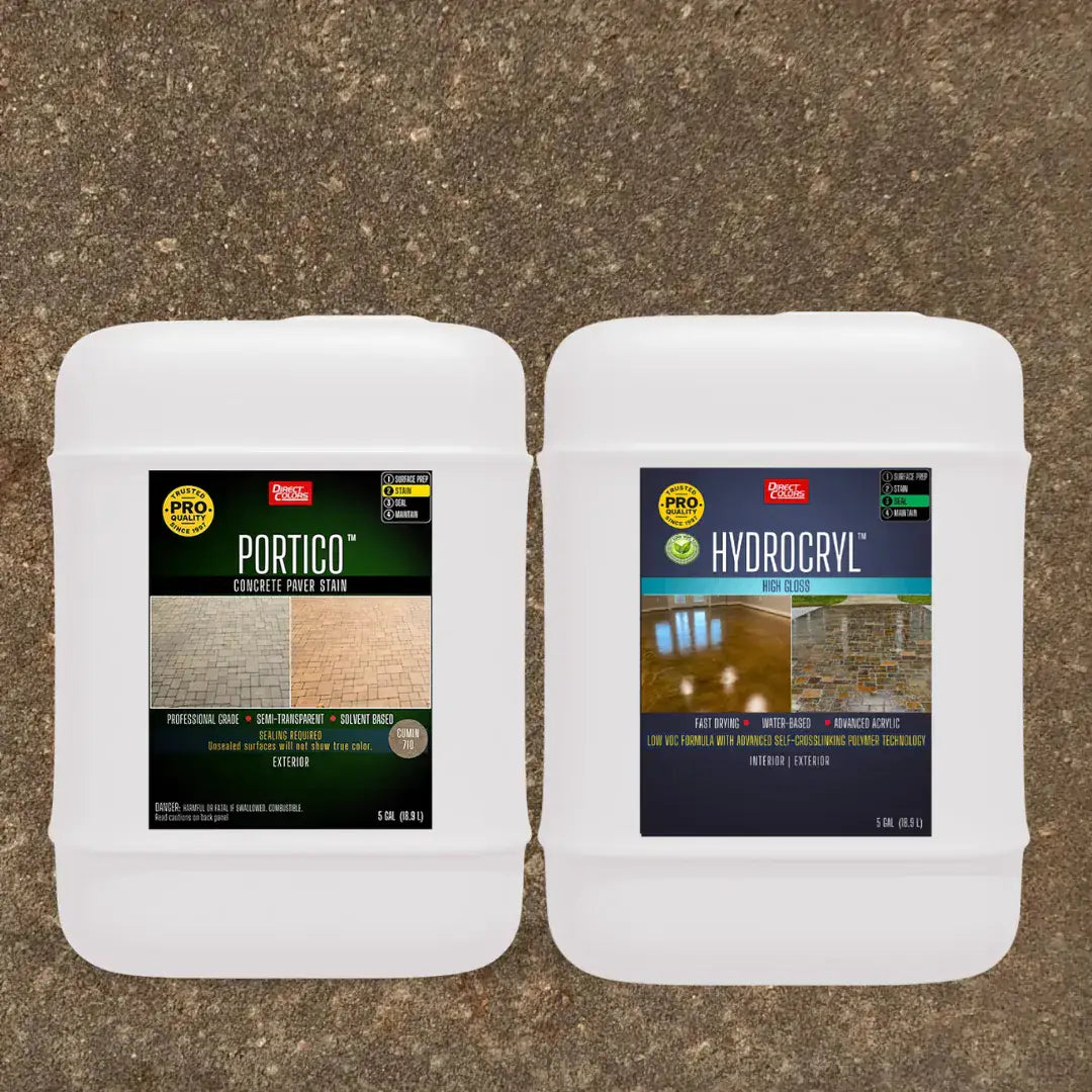 Portico™ Paver Stain in 710 Cumin with HydroCryl™ High Gloss, 5 gallon 2-step kit