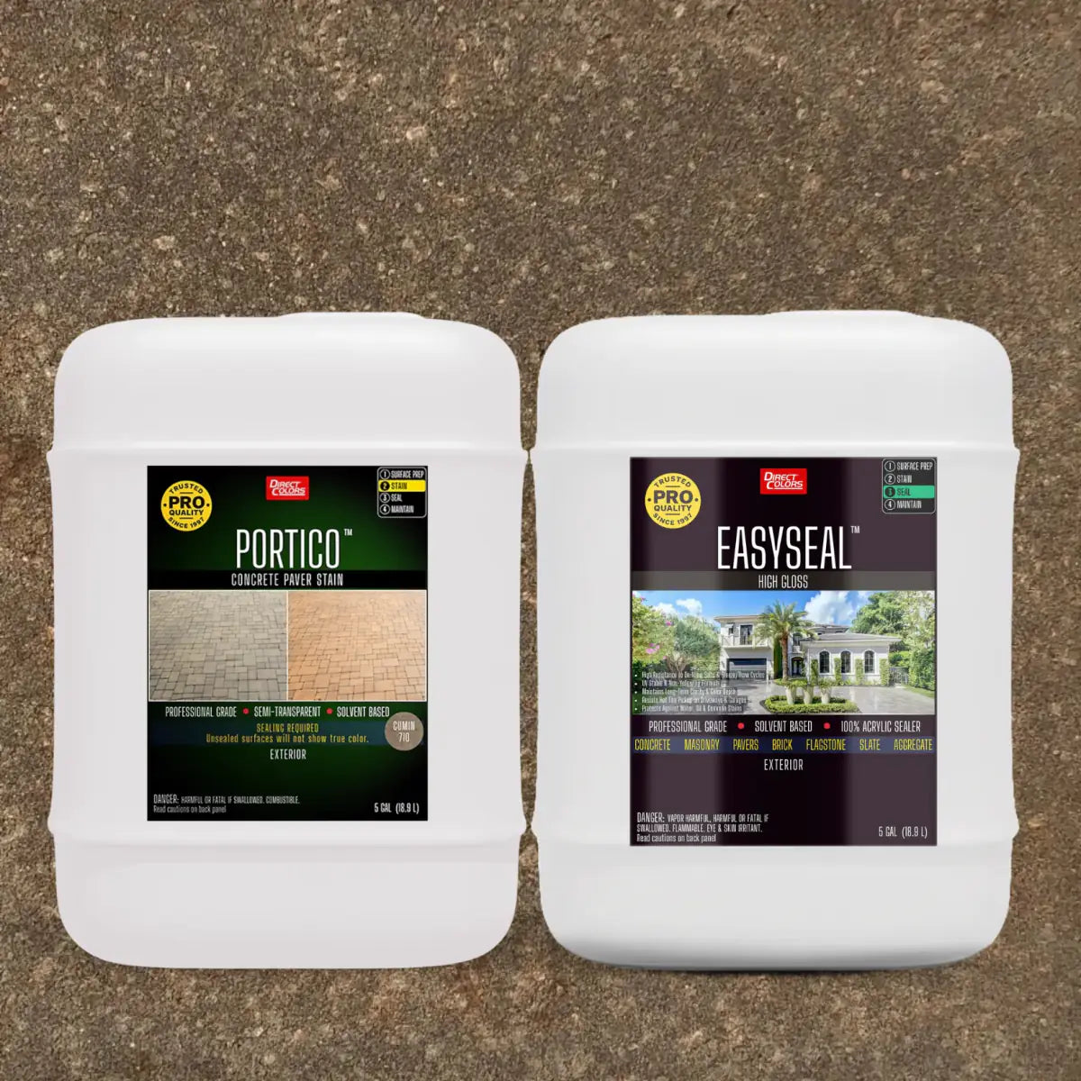 Portico™ Paver Stain in 710 Cumin with EasySeal™ High Gloss, 5 gallon 2-step kit