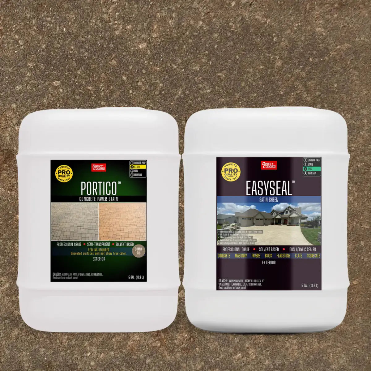 Portico™ Paver Stain in 710 Cumin with EasySeal™ Satin, 5 gallon 2-step kit