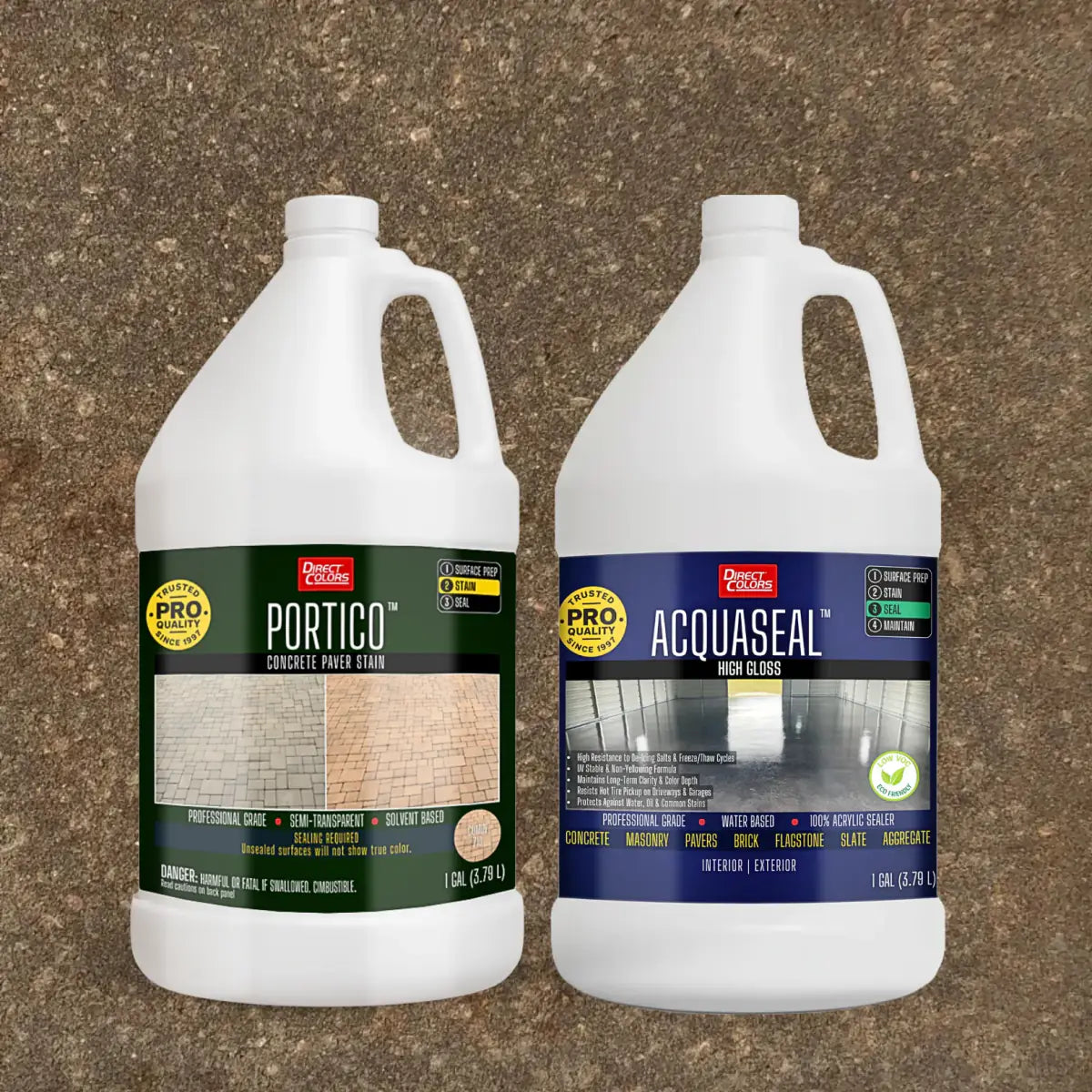 Portico™ Paver Stain in 710 Cumin with AcquaSeal™ High Gloss, 1 gallon 2-step kit