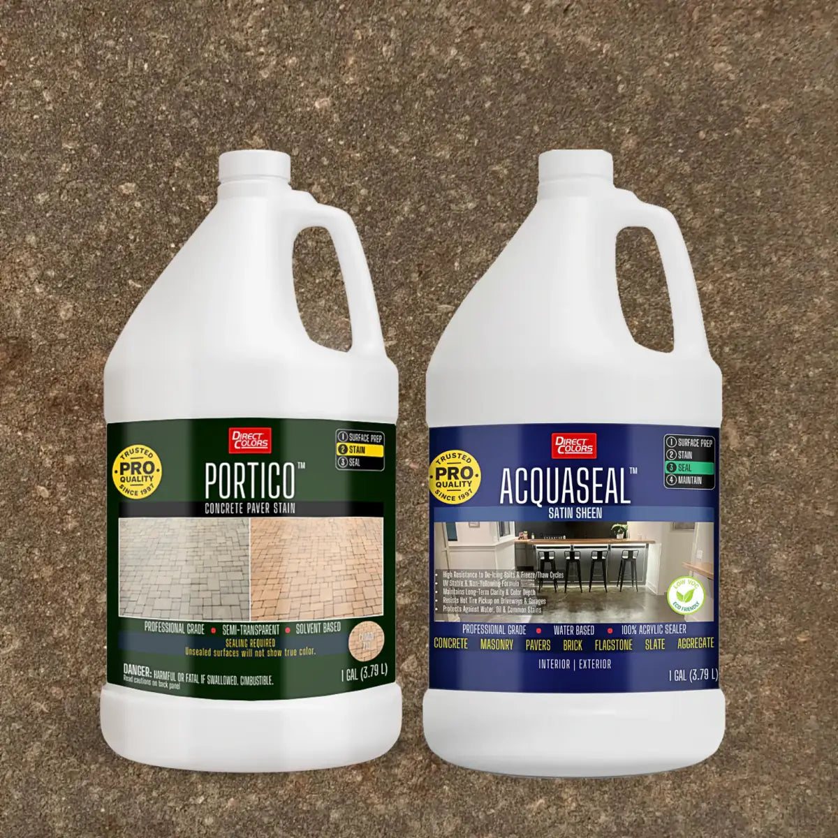 Portico™ Paver Stain in 710 Cumin with AcquaSeal™ Satin, 1 gallon 2-step kit