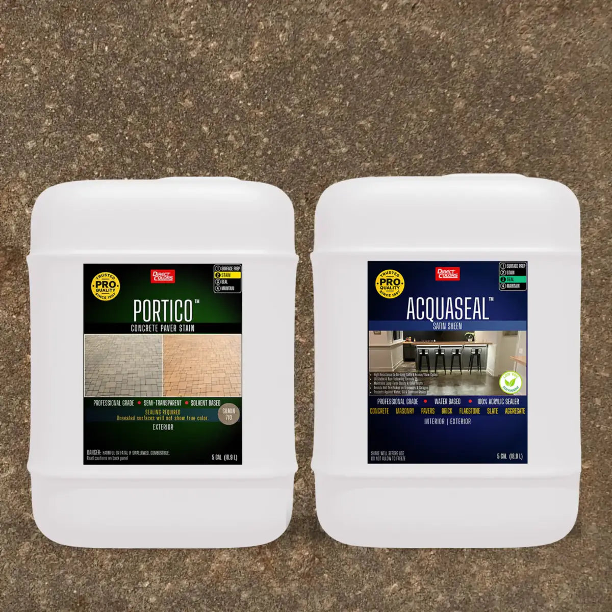 Portico™ Paver Stain in 710 Cumin with AcquaSeal™ Satin, 5 gallon 2-step kit