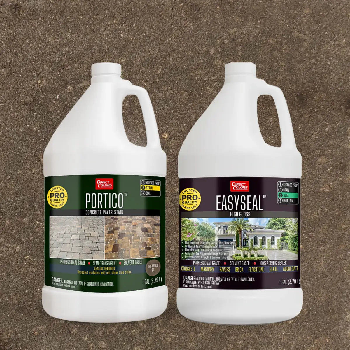 Portico™ Paver Stain in 711 Driftwood with EasySeal™ High Gloss, 1 gallon 2-step kit