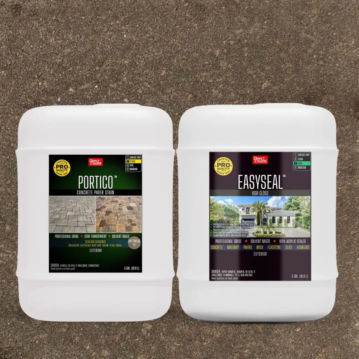 Portico™ Paver Stain in 711 Driftwood with EasySeal™ High Gloss, 5 gallon 2-step kit