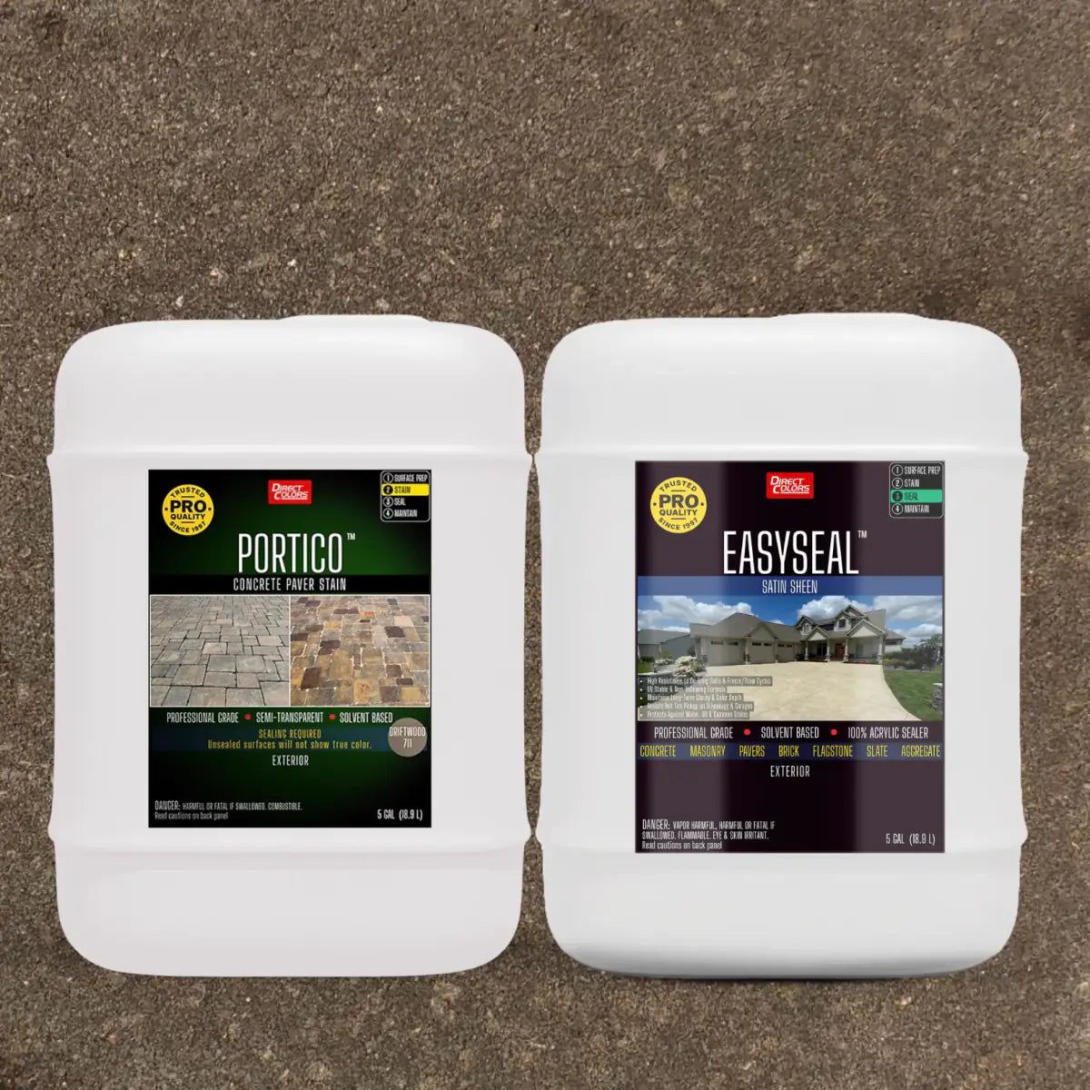 Portico™ Paver Stain in 711 Driftwood with EasySeal™ Satin, 5 gallon 2-step kit