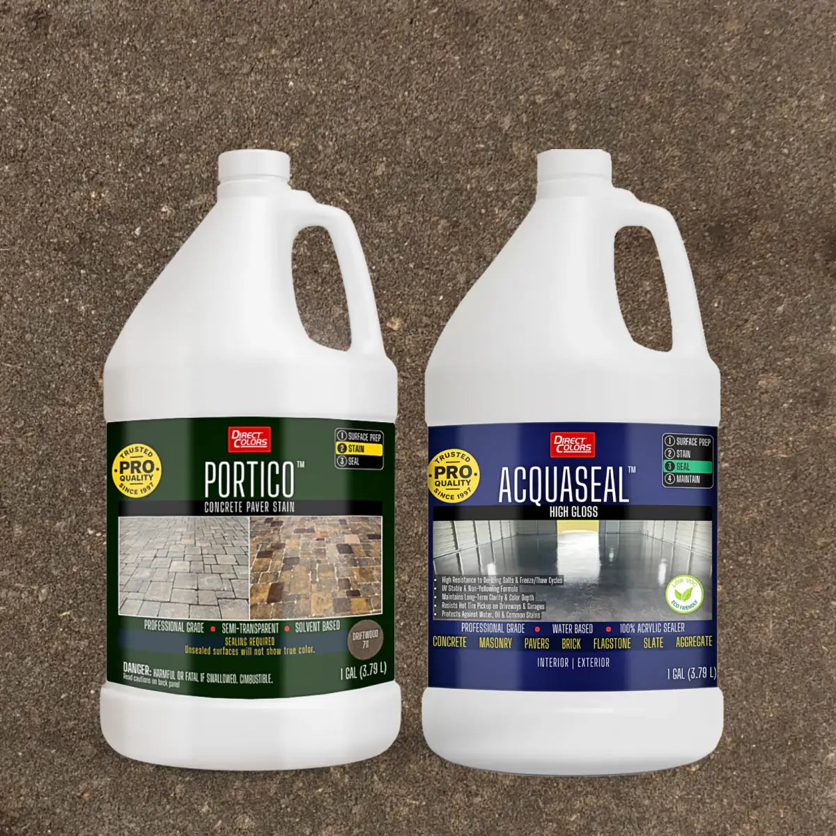 Portico™ Paver Stain in 711 Driftwood with AcquaSeal™ High Gloss, 1 gallon 2-step kit